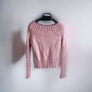 Cute pink knitted long sleeves sweater, NWOT